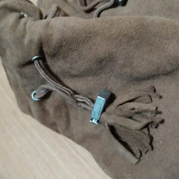 #3 DOESKIN SUEDE Wool Lined Tasseled Cinnamon ITALIAN made Gloves NWT - Picture 6 of 6